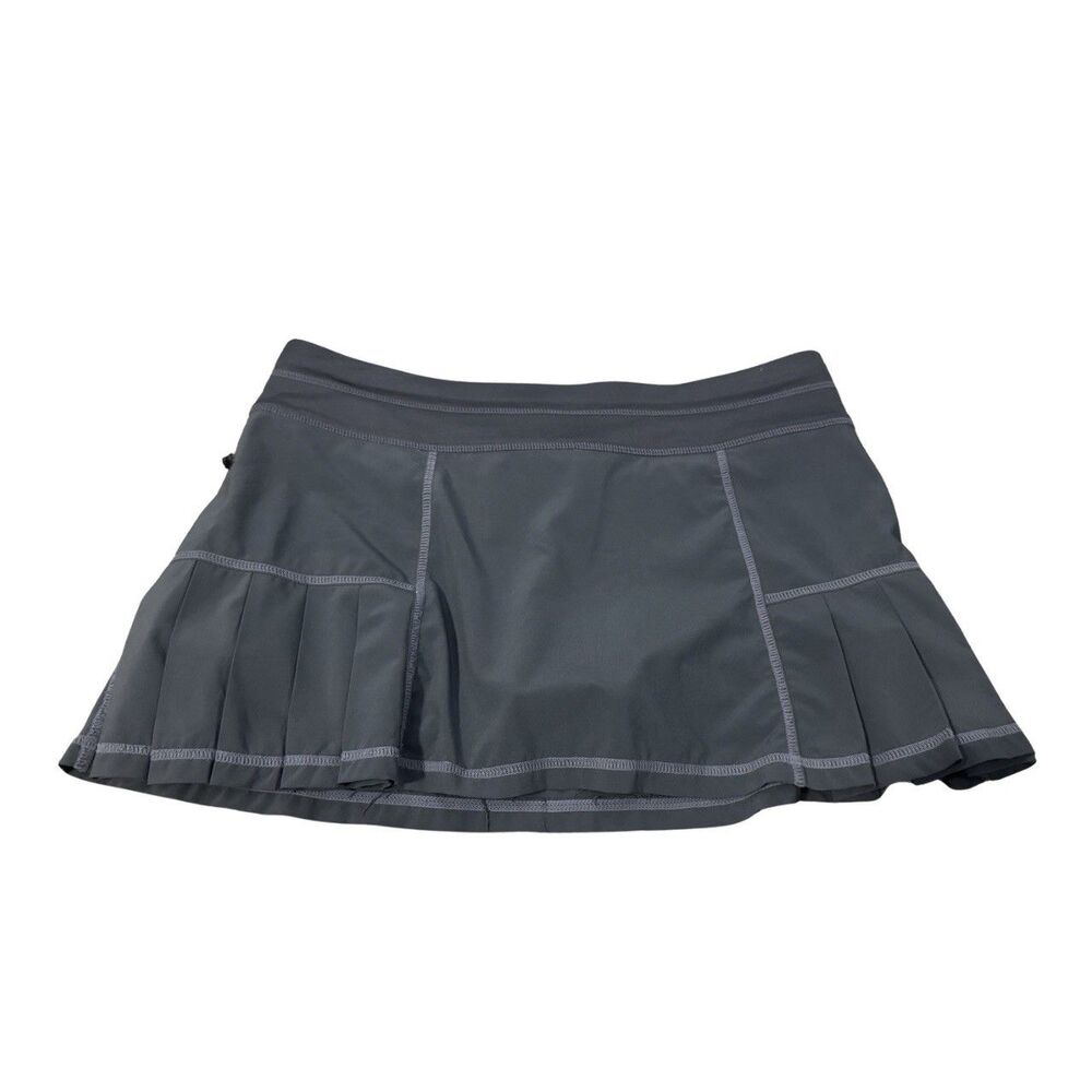 Grey Retro Sporty Y2K Style Tenniscore Gorpcore Preppy Pleated Mini Skort XS